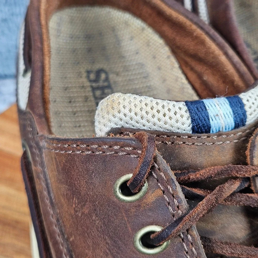 Sebago Becket Boat Shoes Mens Size 11.5 M Copper Tan Lace Up Dockside Casual